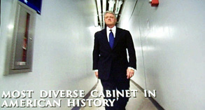 President Clinton is seen on a large television monitor walking down a backstage corridor to make his speech at the Democratic National Convention in Los Angeles, Monday, Aug. 14, 2000. (AP Photo/Hillery Smith Garrison) (Associated Press)