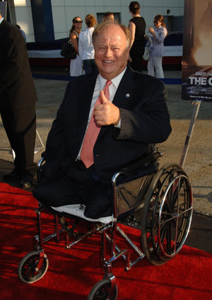 Senator Max Cleland attends the special screening of The Great Raid, held at The Intrepid Sea, Air & Space Museum, Wednesday, August 10, 2005 in New York. (AP Photo/Jennifer Graylock) (Jennifer Graylock)