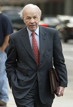Jul 05, 2006; Houston, TX, USA; Former Enron Corporation President & CEO KENNETH LAY, 64 died of an apparent massive coronary in Aspen Colorado on the 4th of July 2006. Lay was found guilty on 10 counts of fraud and conspiracy related to the collapse of Enron, the energy company he founded that eventually grew into the nation's seventh largest company before it imploded after an accounting scandal. Lay was scheduled for sentencing on Oct. 23, 2006. FILE PHOTO: Apr 6, 2006; Enron former chief executive Jeffrey Skilling and founder KENNETH LAY were found guilty Thursday of conspiracy and fraud. Skilling was found guilty on 20 counts of conspiracy, fraud, false statements and insider trading. He was found not guilty on eight counts of insider trading. Lay was found guilty on all six counts of conspiracy and fraud. Pictured: Former Enron CEO KENNETH LAY arrives at the Bob Casey Federal Court House for day 36 in the Enron trial 6 April 2006 in Houston, Texas. Mandatory Credit: Photo by James Nielsen/ZUMA Press. (Â¬Â©) Copyright 2006 by James Nielsen (James Nielsen)