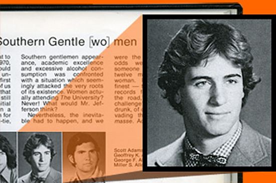 Detail from a yearbook showing former Sen. George Allen