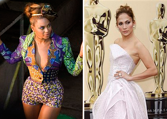 Booty queens: Beyonce and Jennifer Lopez.