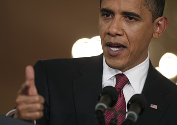 U.S. President Barack Obama speaks during a prime time news conference in the East Room of the White House in Washington, March 24, 2009.     REUTERS/Jason Reed (UNITED STATES POLITICS HEADSHOT BUSINESS) (Â© Jason Reed / Reuters)