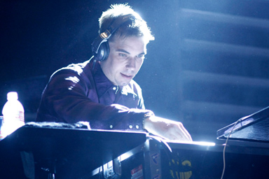 Adam "DJ AM" Goldstein performs with his band TRV$DJ-AM at the T-Mobile Sidekick LX Launch Party in Los Angeles on Thursday, May 14, 2009