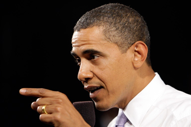 President Barack Obama speaks during the Organizing for America National Health Care Forum at the Democratic National Committee headquarters in Washington Thursday, Aug. 20, 2009.