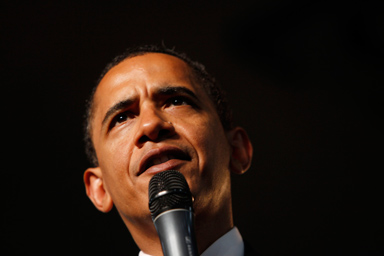 President Barack Obama conducts a town hall meeting on health care reform, Thursday, June 11, 2009, at Southwest High School in Green Bay, Wis.