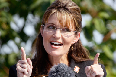 Alaska Gov. Sarah Palin gives her resignation speech during a ceremony in Fairbanks, Alaska, Sunday, July 26, 2009, where Palin turned over power to Lt. Gov. Sean Parnell.