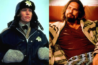 Stills from "Fargo" and "The Big Lebowski"