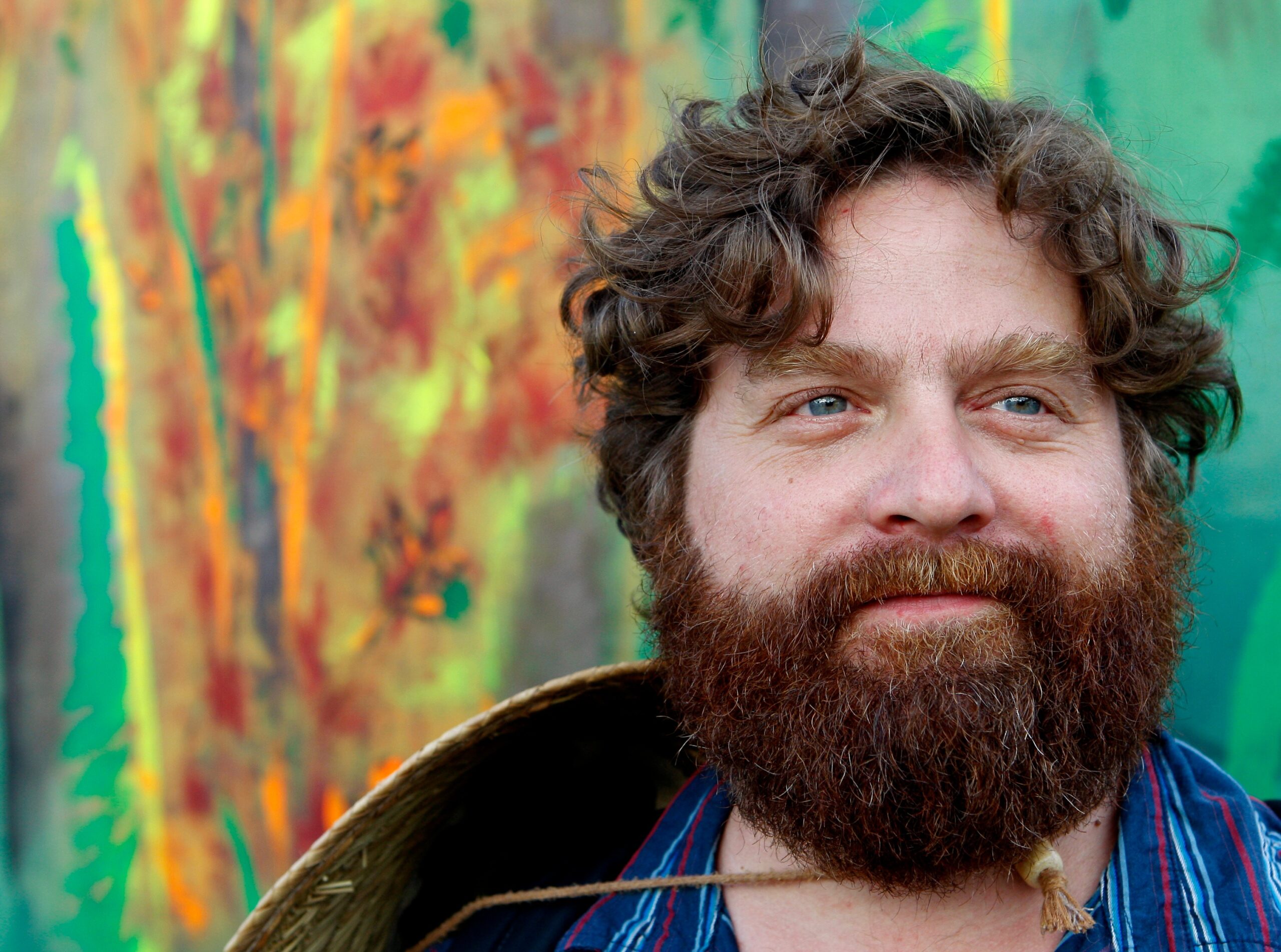 Comedian Zach Galifianakis poses for a portrait at the Bonnaroo Music and Arts Festival 2008,  Saturday, June 14, 2008, in Manchester, Tenn.  (AP Photo/Bill Waugh) (Bill Waugh)