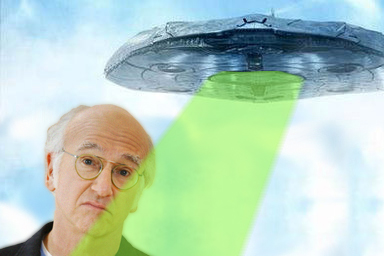 Larry David from HBO's "Curb Your Enthusiasm" and the Spaceship from ABC's "V"