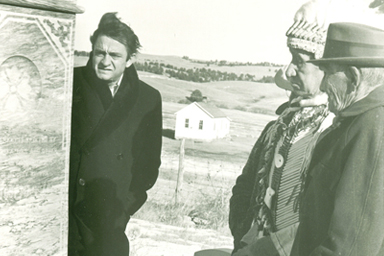 Johnny Cash touring Wounded Knee with the descendants of those who survived the 1890 massacre in December of 1968.