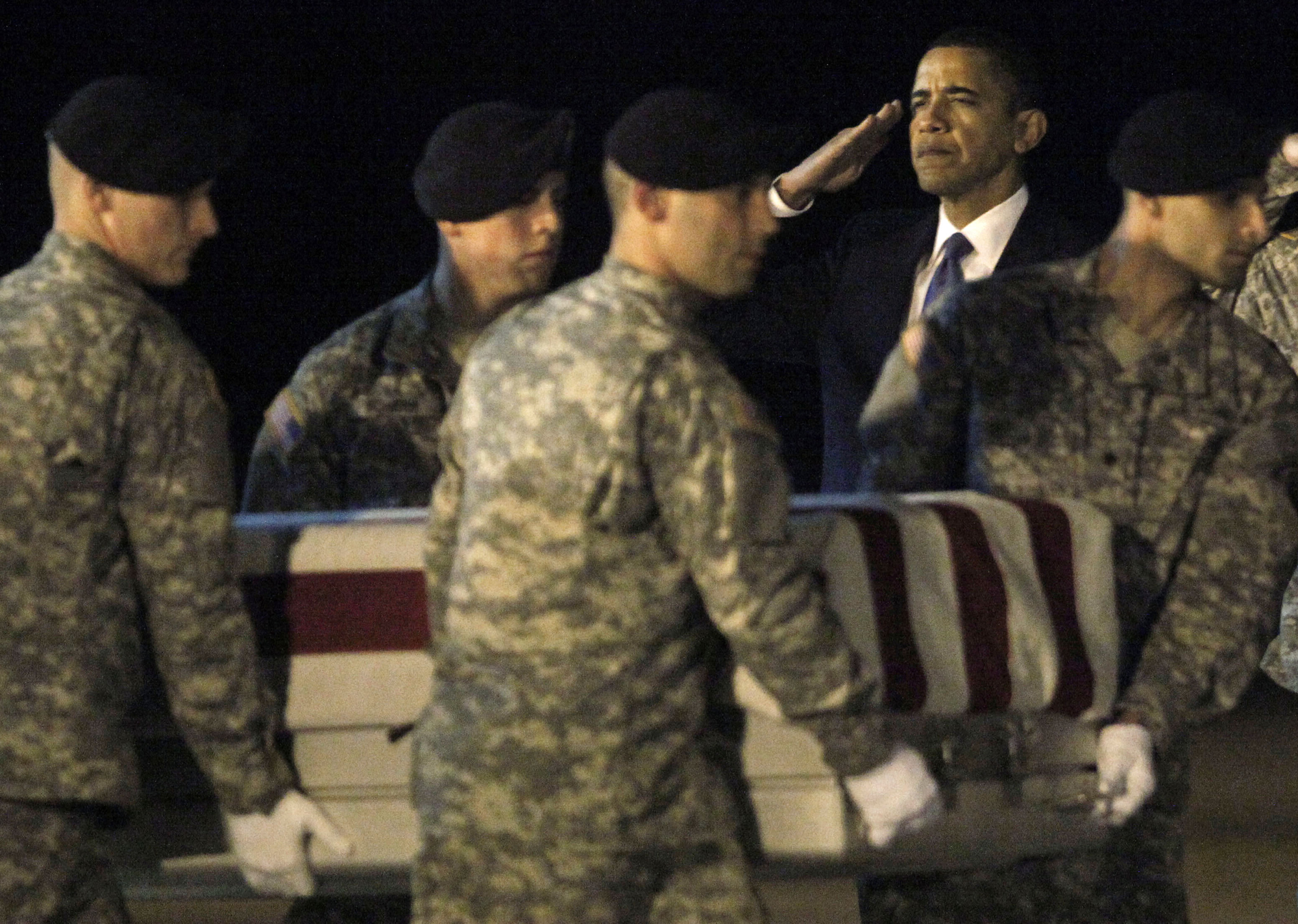President Obama participates in the dignified transfer of U.S. Army Sgt. Dale R. Griffin at Dover Air Force Base, Del., on Oct. 29.