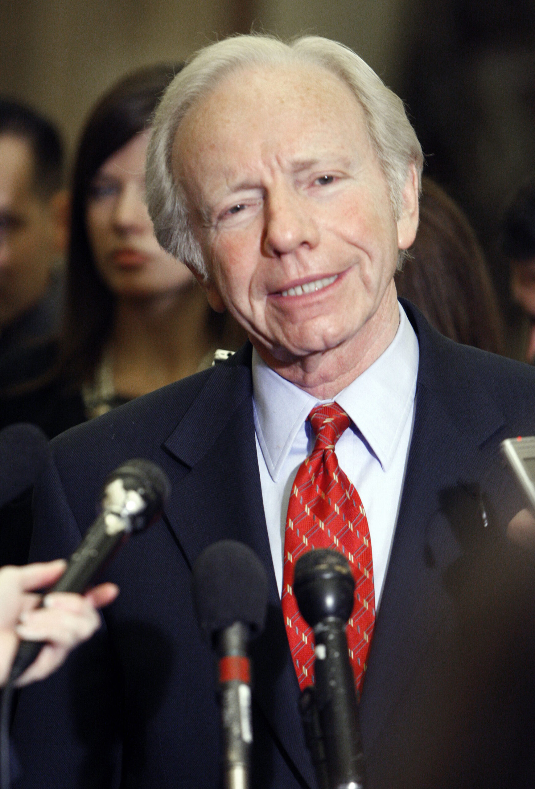 Sen. Joseph Lieberman, I-Conn., talks to members of the media on Capitol Hill in Washington, Tuesday, Dec. 15, 2009. (AP Photo/Pablo Martinez Monsivais) (Associated Press)