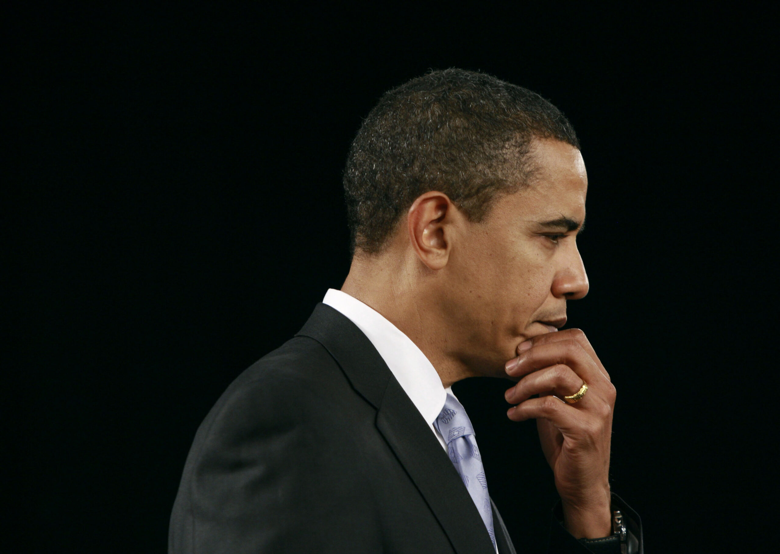 U.S. President Barack Obama is pictured during a town hall meeting in Fort Myers, Florida February 10, 2009. Obama hailed the Senate's approval of an $838 billion economic stimulus package on Tuesday, but said more work remained to get the legislation to his desk for his signature. REUTERS/Jason Reed (UNITED STATES) (Reuters)