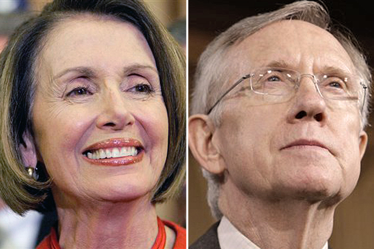 House Speaker Nancy Pelosi, left, and Senate Majority Leader Harry Reid