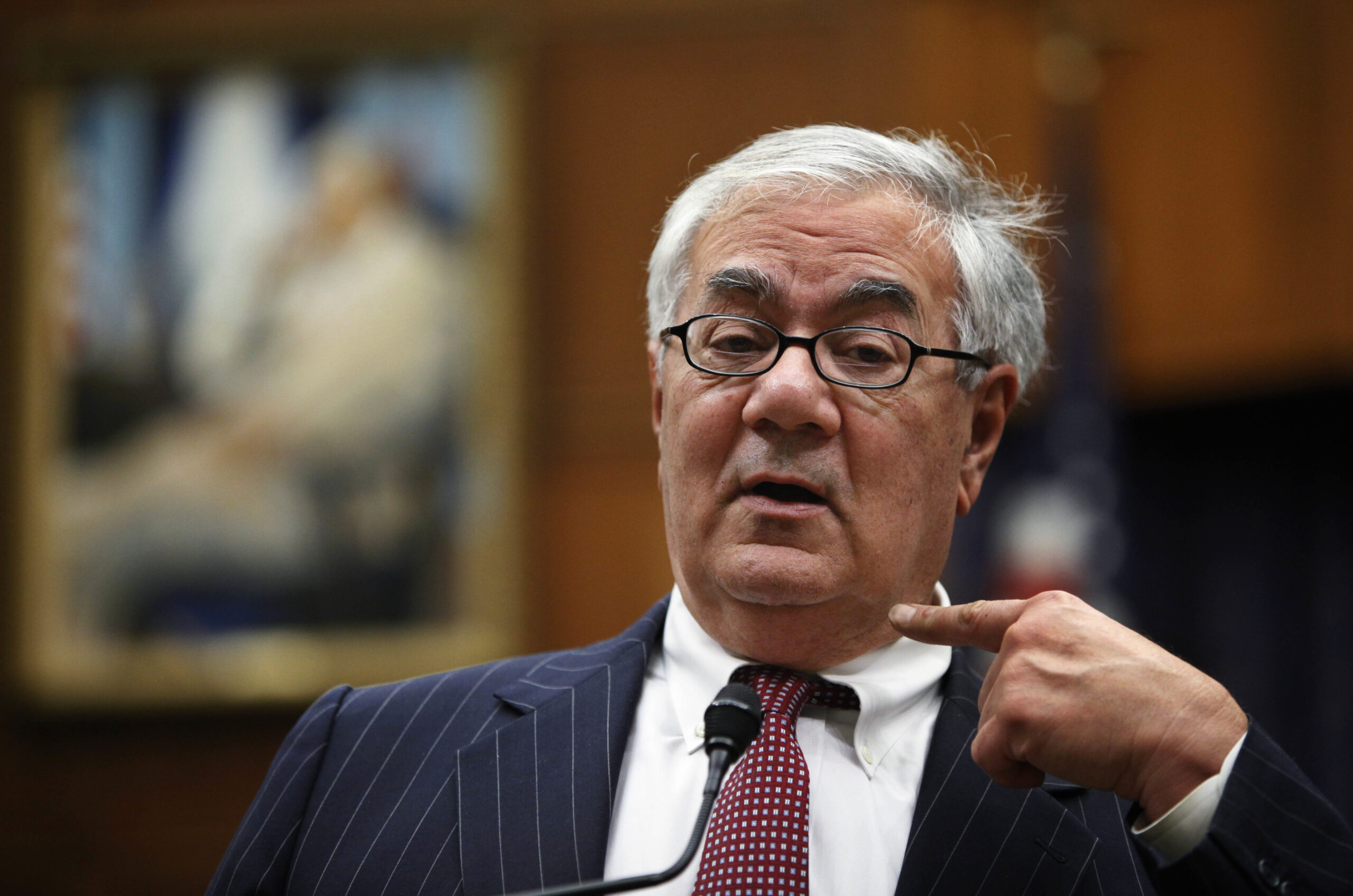 House Financial Services Committee Chairman Rep. Barney Frank, D-Mass. gestures during a news conference on Capitol Hill in Washington, Wednesday, Jan. 13, 2010, to discuss compensation hearings.   (AP Photo/Manuel Balce Ceneta) (Associated Press)