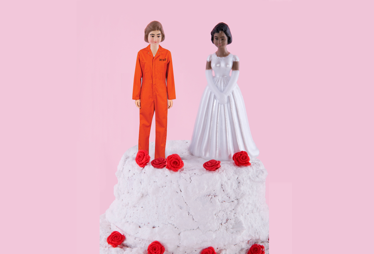 two brides at a lesbian wedding day