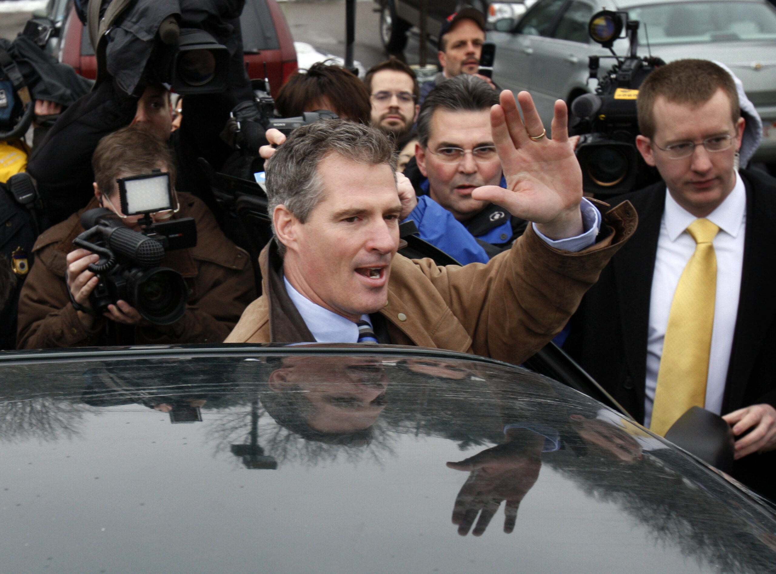 Massachusetts State Senator Scott Brown, R-Wrentham, votes in Wrentham, Mass., Tuesday, Jan. 19, 2010. Brown is running against Democrat Martha Coakley in a special election to fill the U.S. Senate seat left empty by the death of Sen. Edward M. Kennedy, D-Mass. (AP Photo/Robert F. Bukaty) (Robert F. Bukaty)