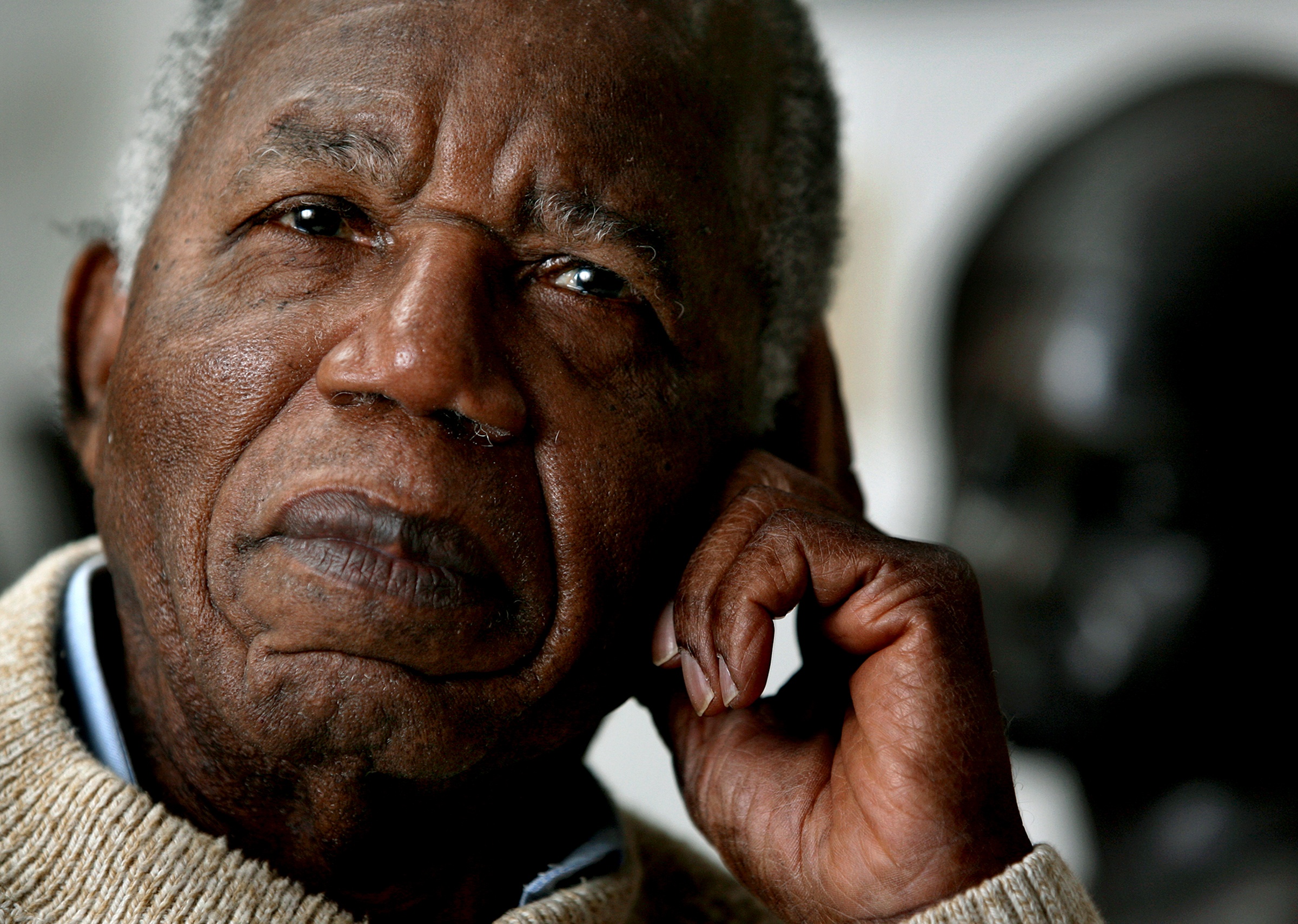 Chinua Achebe, Nigerian-born novelist and poet poses at his home as he reflects on his works and life at his home on the campus of Bard College in Annandale-on-Hudson, New York where he is a professor Tuesday, Jan. 22, 2008. (AP Photo/Craig Ruttle) (Associated Press)