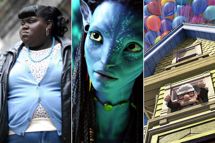 Stills from "Precious," "Avatar" and "Up"
