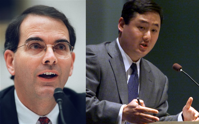 Former Justice Department lawyers Jay Bybee and John Yoo.