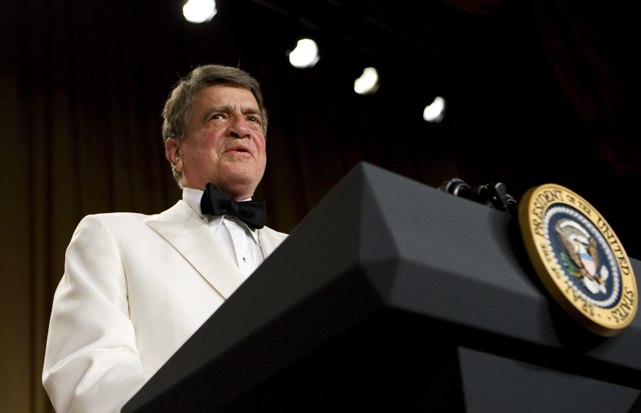 FILE - In this Saturday, April 26, 2008 picture, former Texas Rep. Charlie Wilson speaks at the Annual Dinner of the White House Correspondents' Association in Washington. According to a hospital spokesperson, Wilson, 76, died in Lufkin, Texas on Wednesday, Feb 10, 2009. (AP Photo/Haraz N. Ghanbari) (Associated Press)