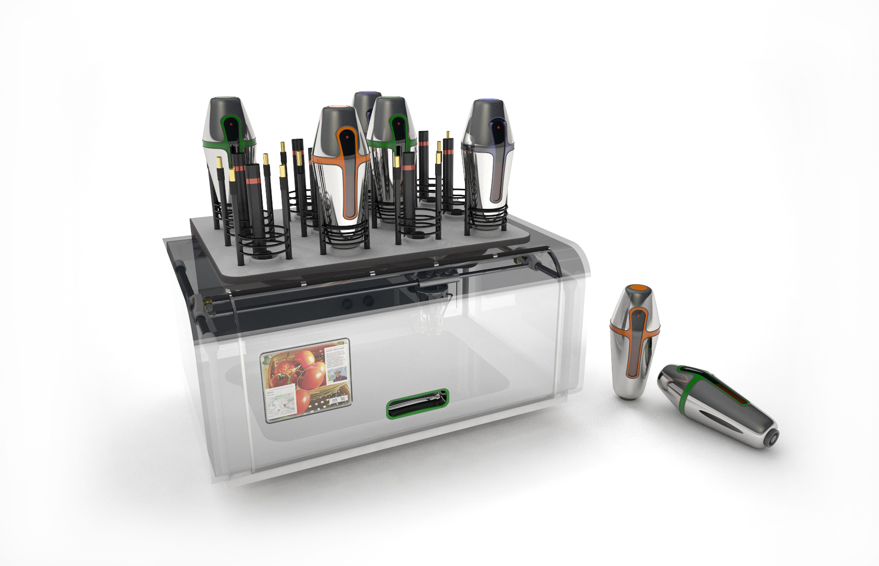A rendering of the Cornucopia food printer.