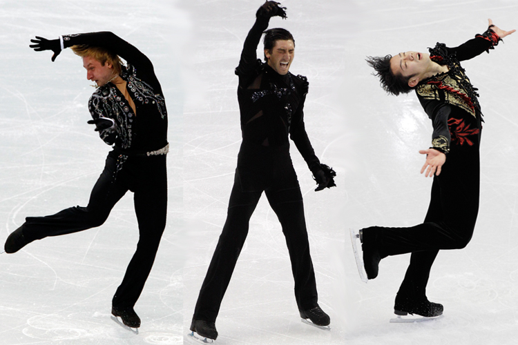 Evgeni Plushenko, Evan Lysacek and Daisuke Takahashi