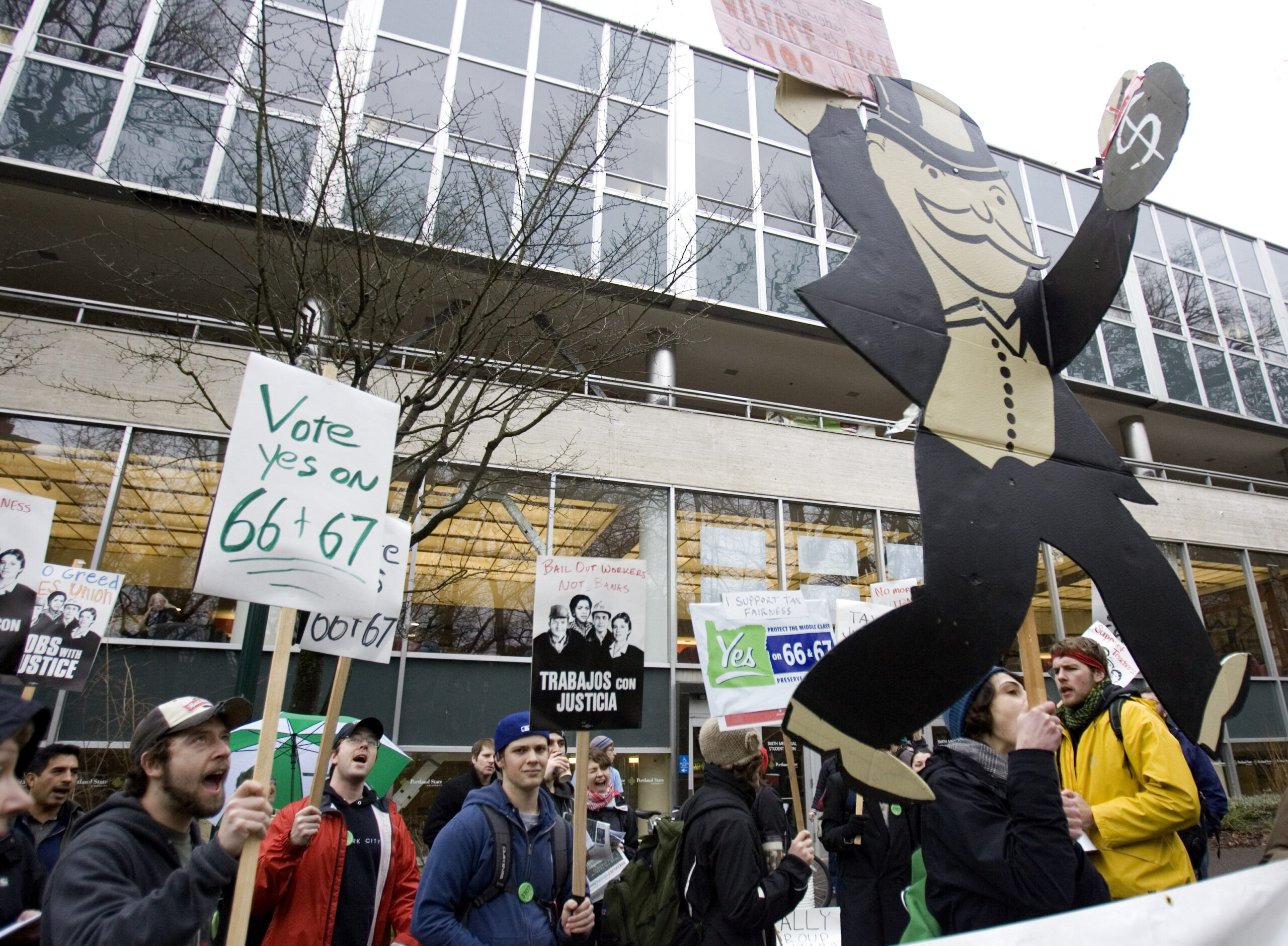 in Portland, Ore., Thursday, Jan. 22, 2010.  The two ballot measures will be determined next Tuesday in Oregon's vote-by-mail special election.(AP Photo/Don Ryan) (Don Ryan)