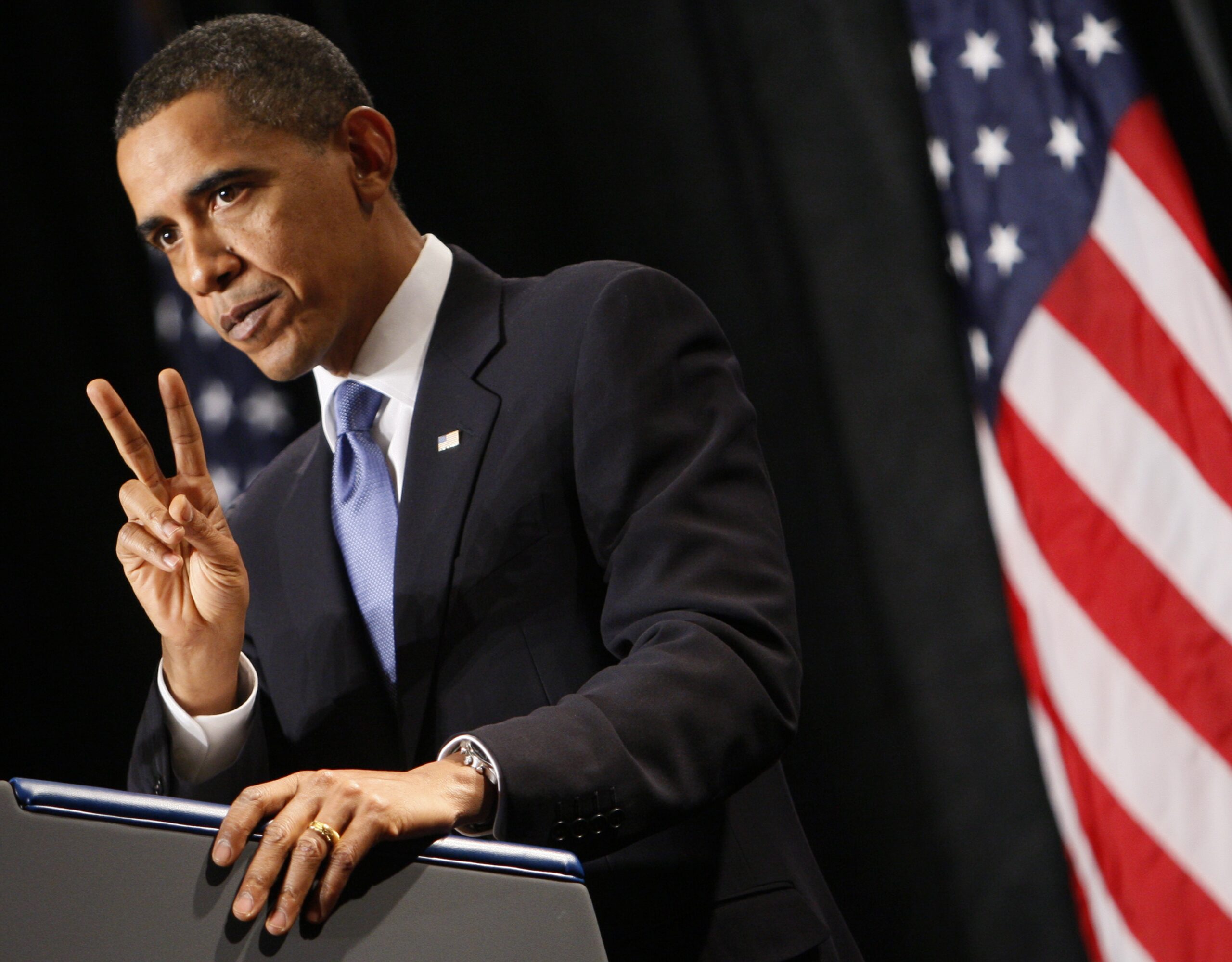 President Barack Obama takes questions from Republican lawmakers at the GOP House Issues Conference in Baltimore, Friday, Jan. 29, 2010. (AP Photo/Charles Dharapak) (Associated Press)