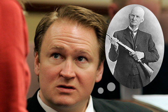 Utah state Sen. Mark Madsen. Inset: John Browning