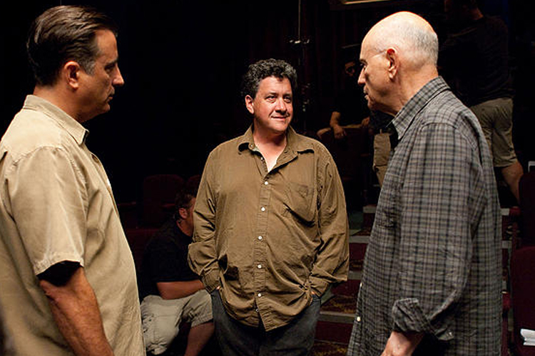 Andy Garcia, Raymond De Felitta and Alan Arkin on the set of "City Island."