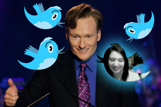 Conan O'Brien. Inset: Sarah Killen