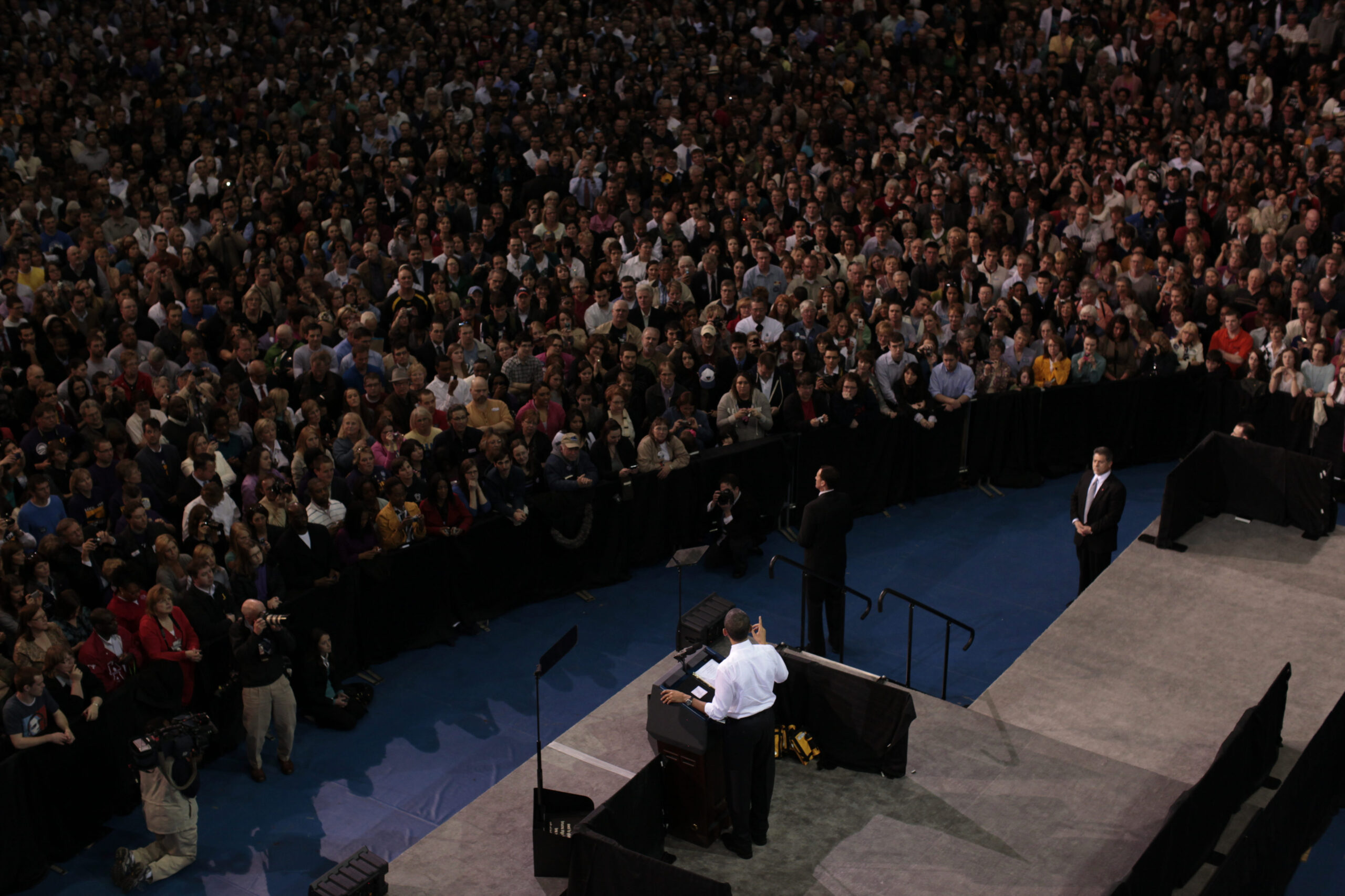 President Barack Obama speaks about health care reform at the University of Iowa in Iowa City, Thursday, March 25, 2010. (AP Photo/Charles Dharapak) (Associated Press)
