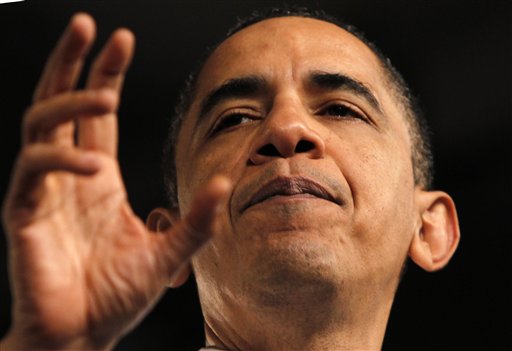 President Barack Obama speaks about health care reform at the Walter F. Ehrnfelt Recreation and Senior Center in Strongsville, Ohio, Monday, March 15, 2010. (AP Photo/Charles Dharapak) (AP)