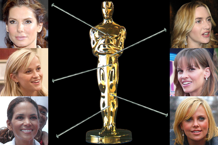 Clockwise from lower left: Halle Berry, Reese Witherspoon, Sandra Bullock, Kate Winslet, Hilary Swank and Charlize Theron.