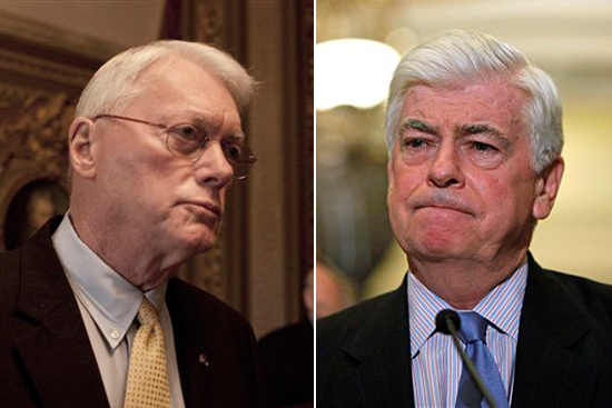 Sen. Jim Bunning, R-Ky., and Sen. Christopher Dodd, D-Conn.