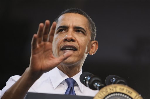 President Barack Obama speaks about health care reform at Arcadia University in Glenside, Pa. on Monday, March 8, 2010. (AP Photo/Charles Dharapak) (AP)