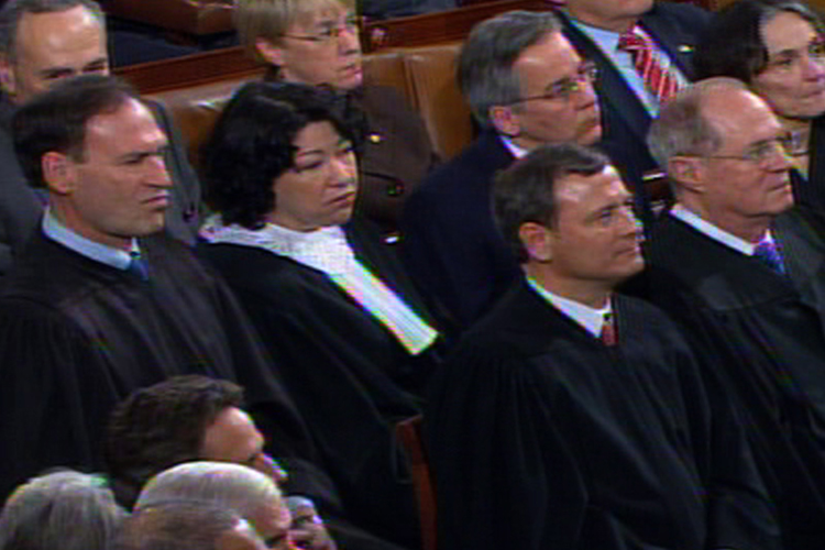 Supreme Court Justices at President Obama's State of the Union Address on  Jan. 27.