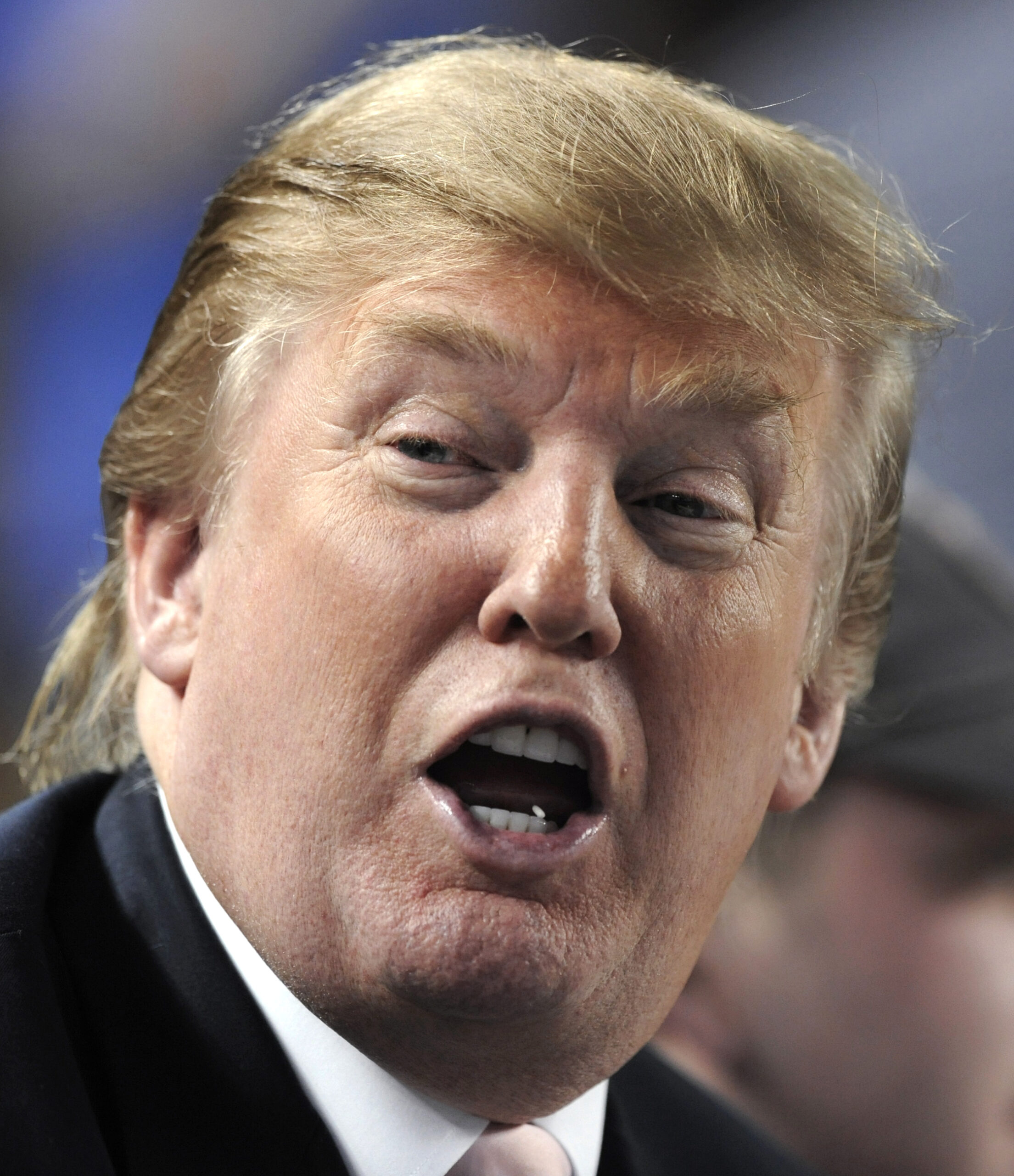 Businessman Donald Trump talks with a friend as they watch the New York Yankees play the Minnesota Twins in the fourth inning of their MLB American League baseball game at Yankee Stadium in New York, May 15, 2009. REUTERS/Ray Stubblebine (UNITED STATES SPORT BASEBALL BUSINESS) (Reuters)
