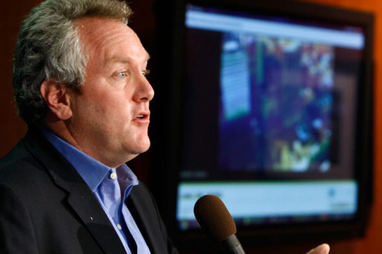 Andrew Breitbart holds a news conference at the National Press Club in October 2009 at which he showed his "ACORN Revealed" video.