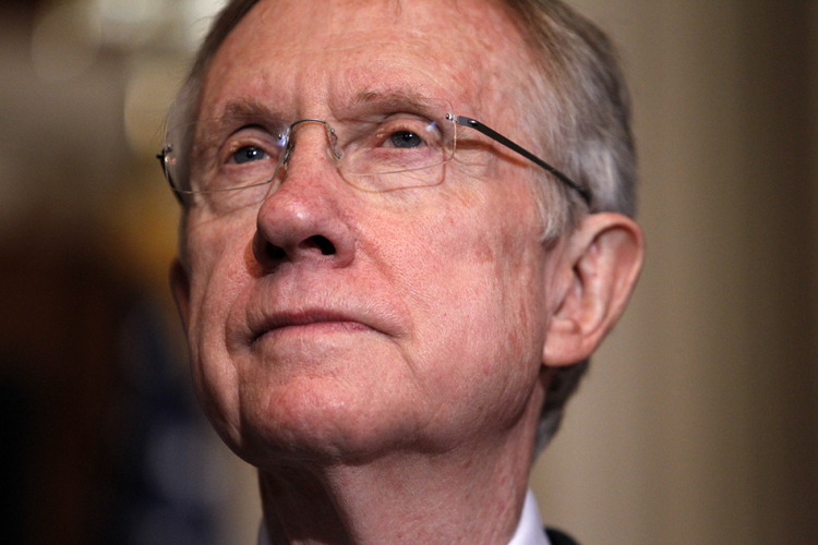 Senate Majority Leader Harry Reid (D-Nev.) speaks about financial reform on Wednesday.