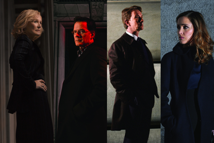 From left: Glenn Close, Campbell Scott, Martin Short and Rose Byrne of "Damages."