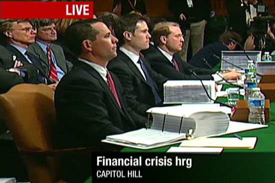 Goldman Sachs executives testify before a Senate subcommittee.