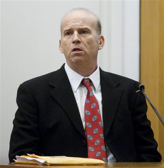 FILE - In this Thursday, Jan. 28, 2010 picture, Scott Roeder testifies at his trial in Wichita, Kansas. The convicted killer of Dr. George Tiller, a Kansas abortion provider, has little sympathy for the family of his victim, comparing them to the relatives of a hit man in a recording posted online on Monday, Feb. 8, 2010 in his first public comments since his trial. (AP Photo/Jeff Tuttle, Pool) (Jeff Tuttle)