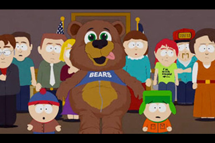 "South Park" depicted the prophet Muhammad in a bear costume earlier this month, which drew a veiled threat from the website revolutionmuslim.com.