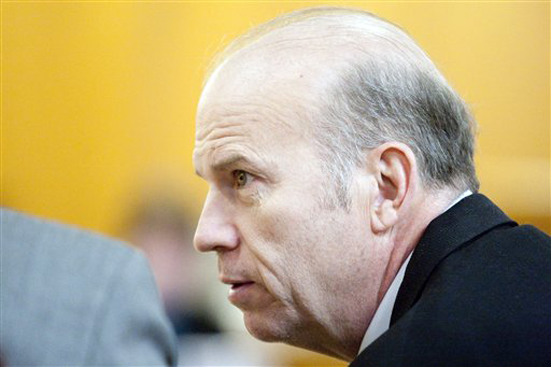 FILE - In this Jan. 28, 2010 file photo, Scott Roeder confers with his attorney during this first-degree murder trial in Wichita, Kan. Roeder could be sent to prison Thursday April 1, 2010 for the rest of his life, but he may have gotten what he wanted all along: It is markedly harder in Kansas to get an abortion. No one has stepped in to fill the void left by abortion doctor George Tiller's death nearly 10 months ago. (AP Photo/Jeff Tuttle, Pool, File) (Jeff Tuttle)