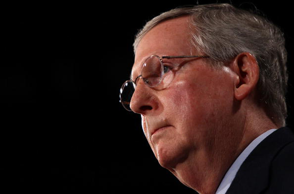 WASHINGTON - MARCH 03:  Senate Minority Leader Mitch McConnell (R-KY) delivers the Republican response to President Barack Obama's address on health care reform at the U.S. Capitol March 3, 2010 in Washington, DC. McConnell said that, if passed, health care reform legislation would turn this autumn's congressional elections into a national referendum on the health care issue.  (Photo by Win McNamee/Getty Images) (Win Mcnamee)