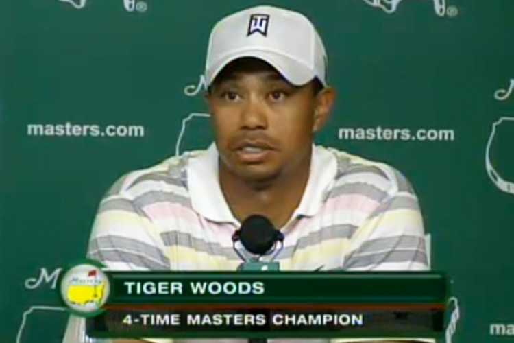 Tiger Woods arrives at the Augusta National Golf Club, the site of the Masters golf tournament in Augusta, Ga., Sunday, April 4, 2010. The tournament begins Thursday, April, 8. (AP Photo/Darron Cummings)