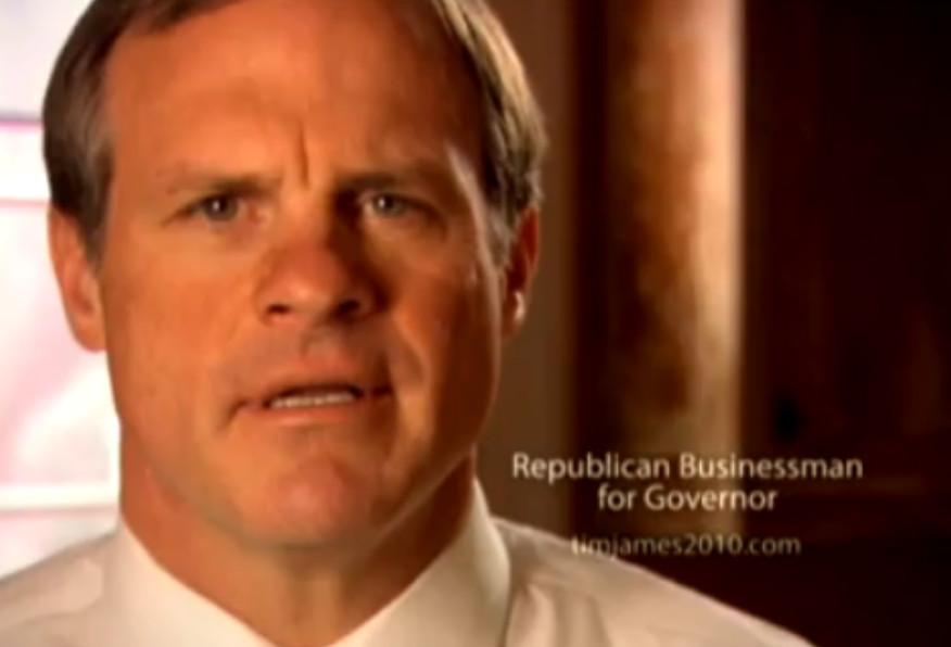 A still from Tim James' campaign ad