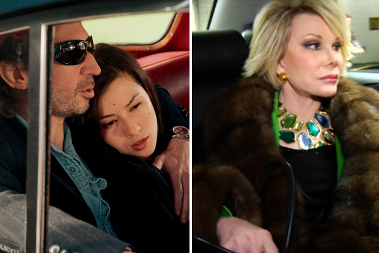 Eric Elmosnino and Deborah Grall in "Gainsbourg, Je t'Aime ... Moi Non Plus," and Joan Rivers in "Joan Rivers: A Piece of Work."